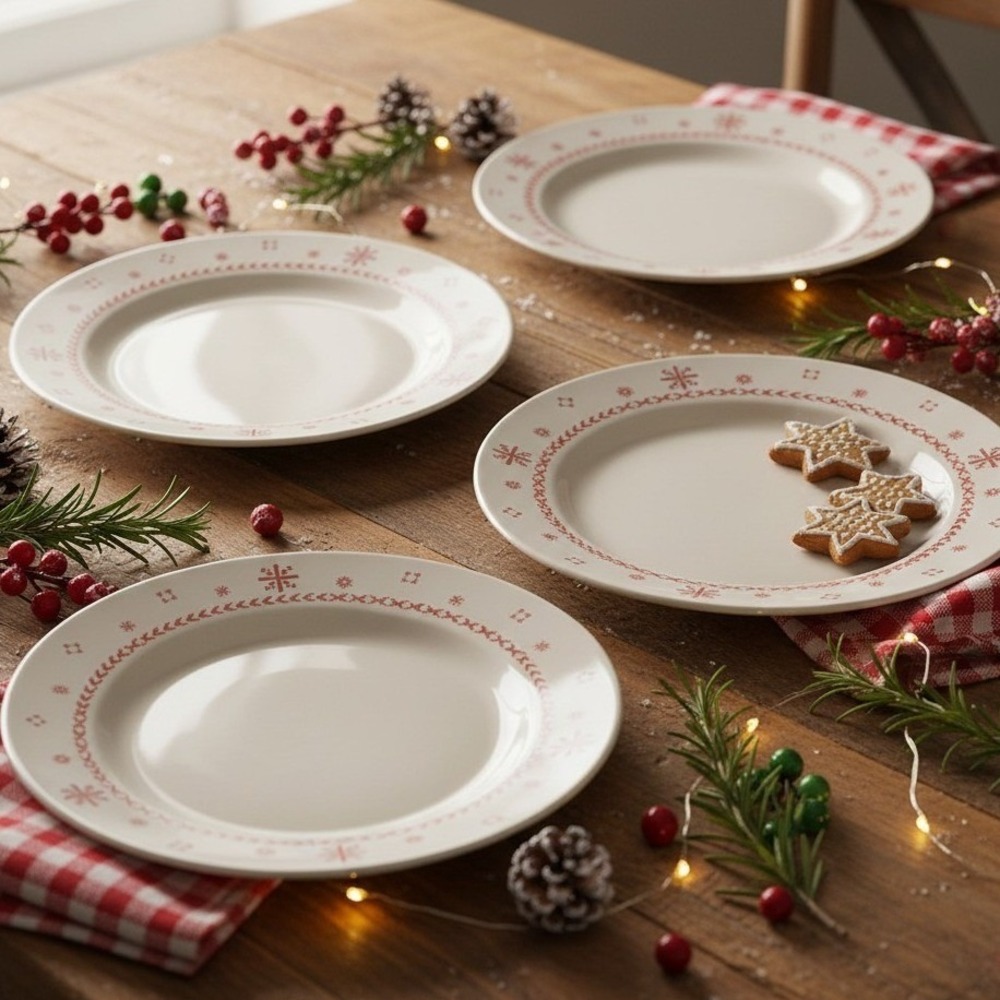 JAS Exclusive Decal 2005 Set Of 4 Salad Dessert Plates Seasonal